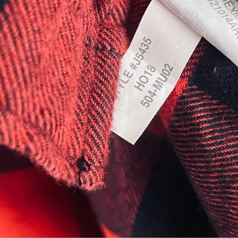 J.Crew Shirt Men's Medium Buffalo Plaid Flannel Button-Up Red Black NWT T723